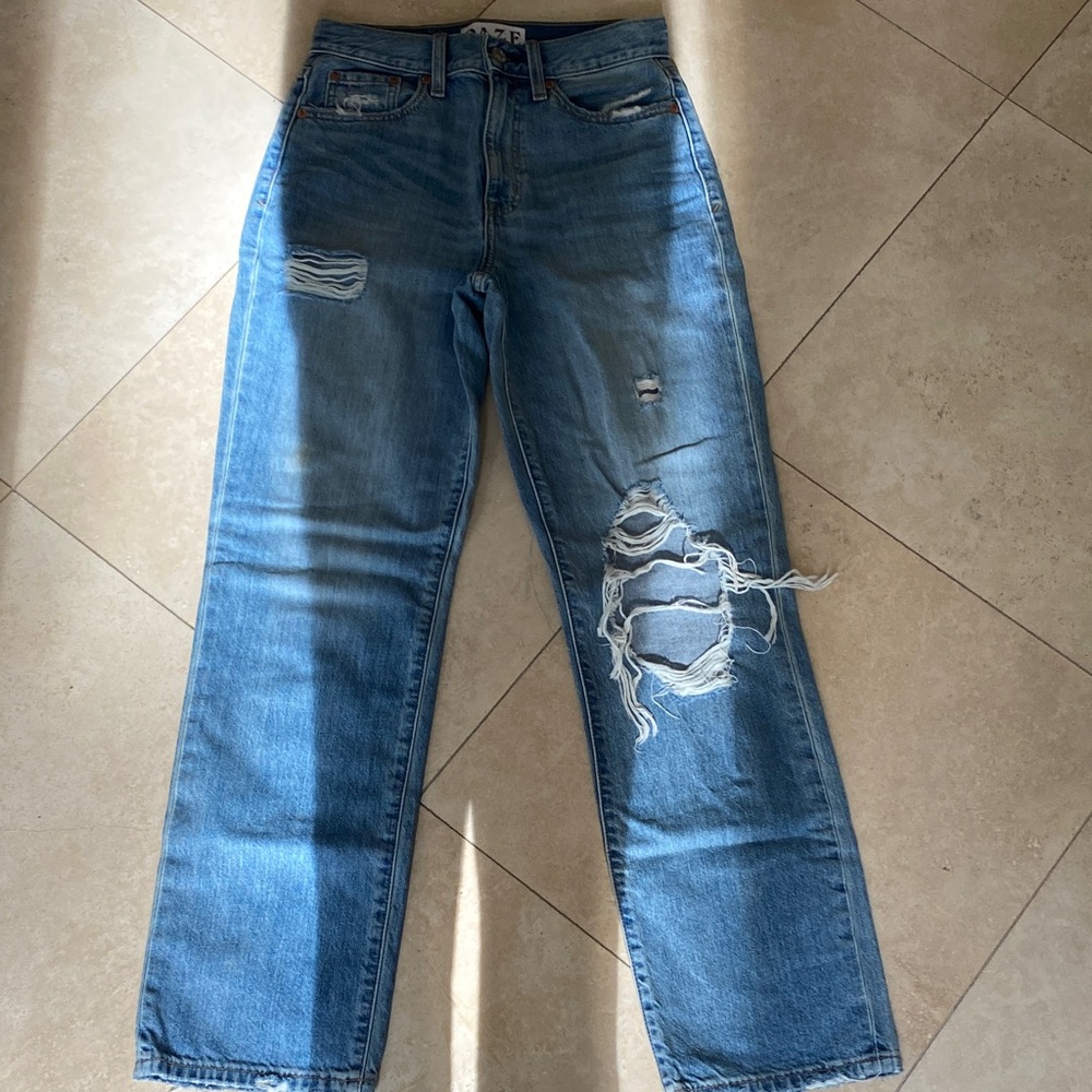 Daze Denim Blue Distressed Boyfriend Jeans